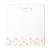 Bloc-notes violet personnalisé Fleur sauvage paste (Devant)
