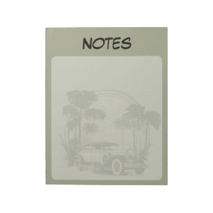 Bloc-notes Voiture Classique Vintage Palmiers