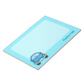 Bloc-notes voiture dessin animé bleu (Incliné)