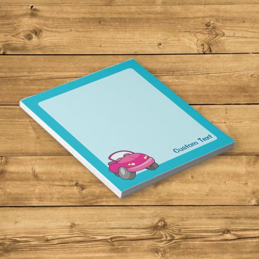 Bloc-notes voiture dessin animé rose