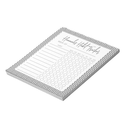 Bloc-notes Waval Minimal Script Habit Tracker (Tourné)
