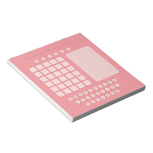 Bloc-notes Word Scratch Pad - rose (Incliné)