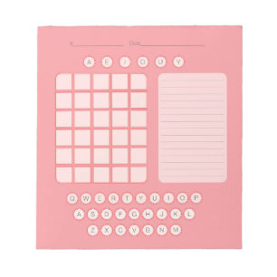 Bloc-notes Word Scratch Pad - rose