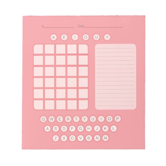 Bloc-notes Word Scratch Pad - rose (Devant)