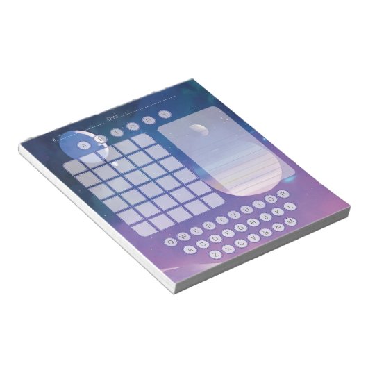 Bloc-notes Wordle Scratch - Fond d'aquarelle spati (Incliné)