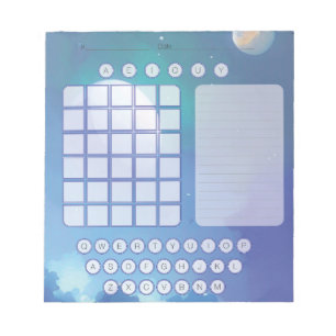 Bloc-notes Wordle Scratch Pad - Aquarelle spatiale