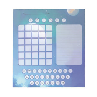 Bloc-notes Wordle Scratch Pad - Aquarelle spatiale