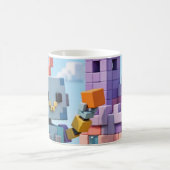 Bloc par Bloc — Mug du robot constructeur de voxel (Centre)