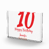 Bloc Photo 10e anniversaire ajouter nom date année rouge modè (Droite)