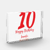 Bloc Photo 10e anniversaire ajouter nom date année rouge modè (Gauche)