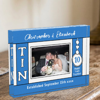 Bloc Photo 1 photo 10 ans de mariage bleu