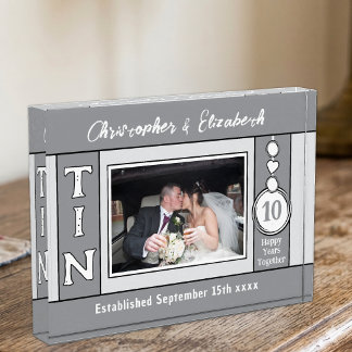 Bloc Photo 1 photo 10 ans de mariage gris
