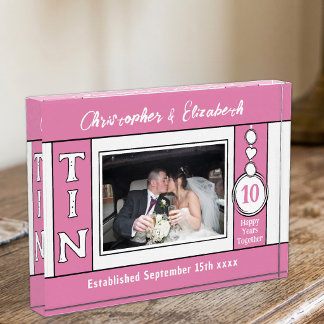 Bloc Photo 1 photo 10 ans de mariage rose