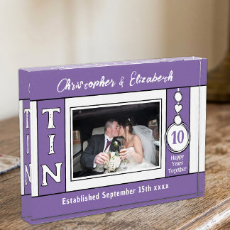 Bloc Photo 1 photo 10 ans de mariage violet