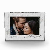 Bloc Photo 1er Noël Marié Blanc Éclairage Cadeau Moderne (Devant)