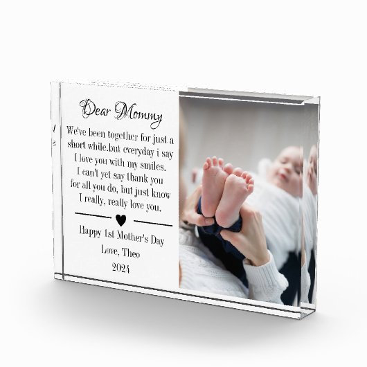 Bloc Photo 1ère fête des mères Cadeau de Baby Mommy Poem (Droite)