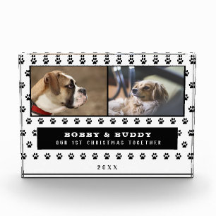 Bloc Photo 1Noël Ensemble Deux Chiens Paw 2