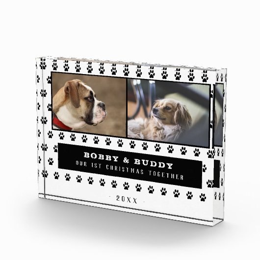 Bloc Photo 1Noël Ensemble Deux Chiens Paw 2 (Droite)