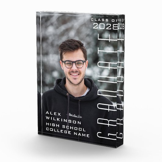 Bloc Photo 2022 Modern Script Guy Trendy Graduation (Droite)