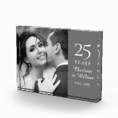 Bloc Photo 25e anniversaire de mariage élégant en argent (Droite)