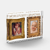 Bloc Photo 2 cadres d'or fleuris pour "la meilleure (Gauche)