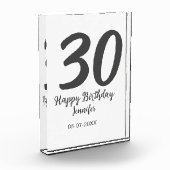 Bloc Photo 30e anniversaire ajouter nom date année noir modèl (Gauche)