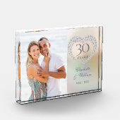 Bloc Photo 30e anniversaire de Mariage Elégant Pearl Heart (Gauche)