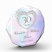 Bloc Photo 30e Wedding Anniversary Beautiful Pearl Heart (Gauche)