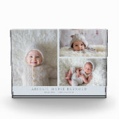 Bloc Photo 3 Collage Photo Bleu Cadeau de Naissance (Devant)