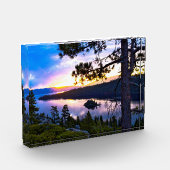 Bloc Photo 3D Glass Lake Tahoe Emerald Bay Art (Gauche)