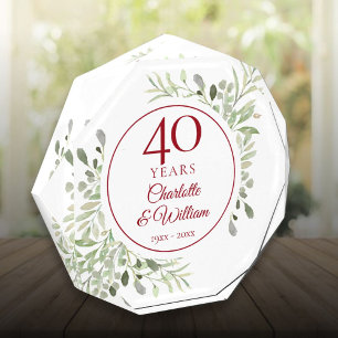 Bloc Photo 40e anniversaire de mariage Rubis Élégante verdure