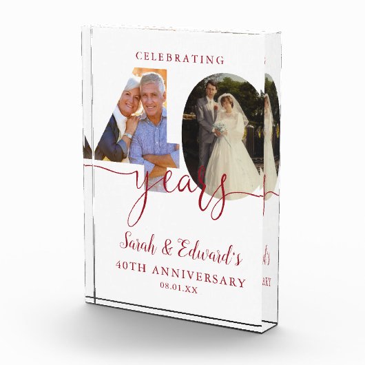 Bloc Photo 40e anniversaire du Mariage moderne Ruby 2 (Droite)