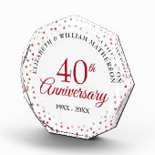 Bloc Photo 40e anniversaire Ruby Hearts Confetti (Droite)
