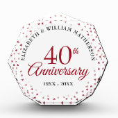 Bloc Photo 40e anniversaire Ruby Hearts Confetti (Devant)