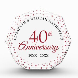 Bloc Photo 40e anniversaire Ruby Hearts Confetti