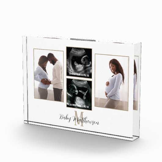 Bloc Photo 4 photo Collage Monogramme Maternité initiale (Droite)