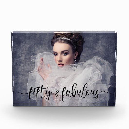 Bloc Photo 50 et Fabulous rose 50e anniversaire cadeau (Devant)