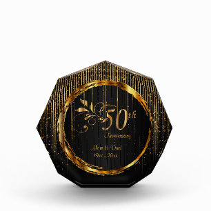 Bloc Photo 50e Anniversaire du Mariage Lumière Star d'or