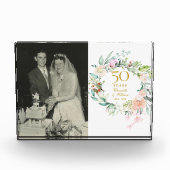 Bloc Photo 50e anniversaire Mariage d'or Rose Floral (Devant)