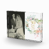 Bloc Photo 50e anniversaire Mariage d'or Rose Floral (Droite)