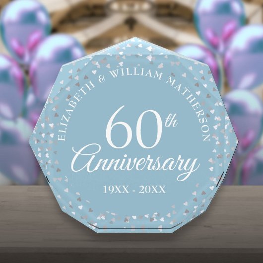 Bloc Photo 60e anniversaire de Mariage Amour Coeurs Confetti