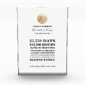 Bloc Photo 70e anniversaire du Mariage Plaque cadeau personna (Devant)