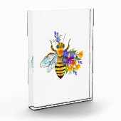 Bloc Photo Abeille à fleurs avec plantes sauvages (Gauche)