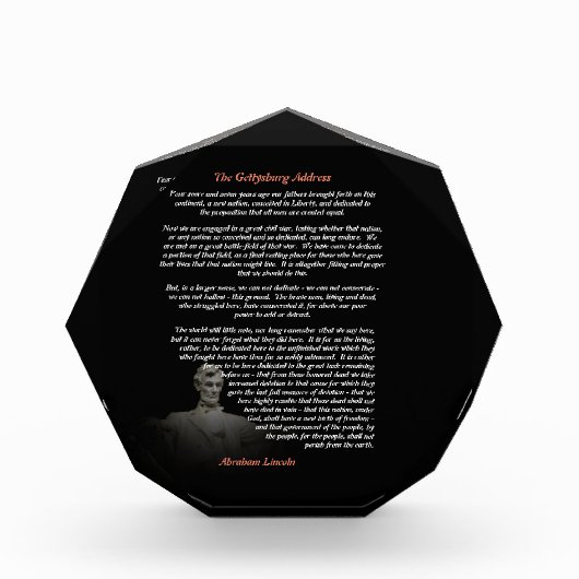 Bloc Photo Abraham Lincoln - Adresse Gettysburg (Devant)