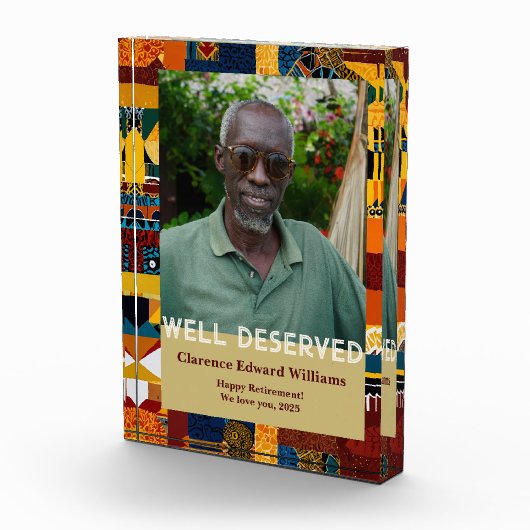 Bloc Photo Abstract Patchwork Retirement Gift for Black Dad (Droite)