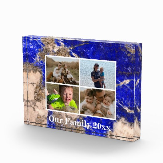 Bloc Photo Abstrait moderne Lapis Lazuli Bleu Granite marbre (Droite)