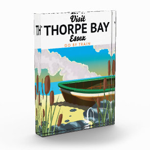 Bloc Photo Affiche de voyage de Thorpe bay Essex bord de mer.