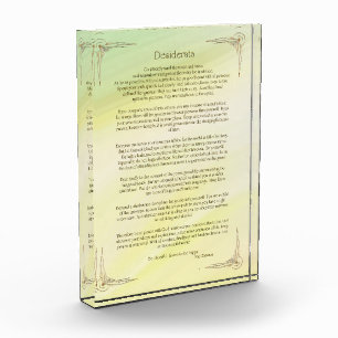 Bloc Photo Affiche du poème Desiderata de Max Ehrmann