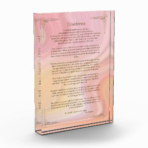 Bloc Photo Affiche du poème Desiderata par Max Ehrmann