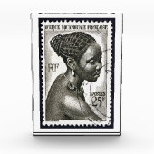 Bloc Photo Afrique art voyage Français "timbre postal" (Devant)